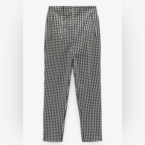 ZARA black/white checkered retro style pants size extra small - Picture 5 of 13